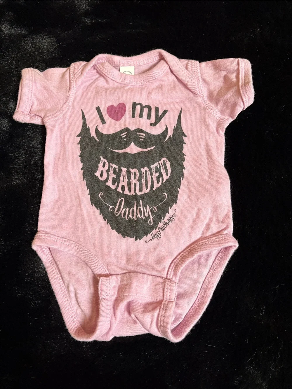 Bass Pro Shops Pink 'I ♥ My Bearded Daddy' Baby One-Piece